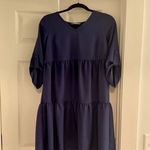 Cas Femme 3/4 sleeve navy dress